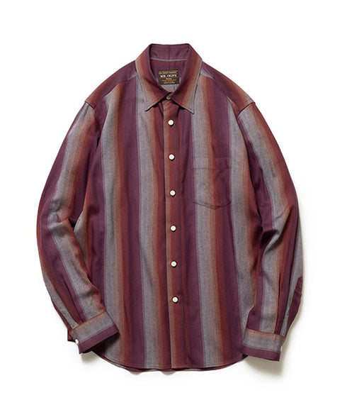 MR.OLIVE/RAYON TWILL STRIPE / REGULAR COLLAR SHIRT ミスターオリーブ/レーヨンツイルストライプ / レギュラーカラーシャツ